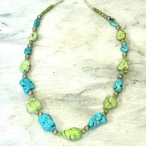 Host Pick Artisan Crafted Sterling Turquoise Jade Necklace 24.5"
